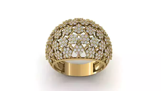 STL 3DM Print Ready Women Diamond Ring Lightweight Printable 