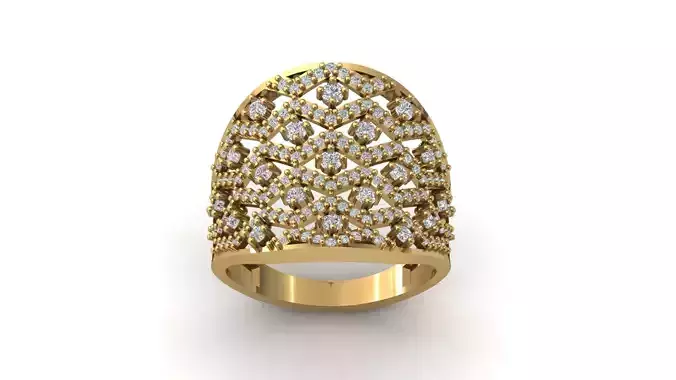 STL 3DM Print Ready Women Diamond Ring Lightweight Printable 