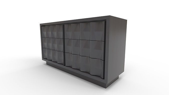 Carved Pattern Wide Dresser