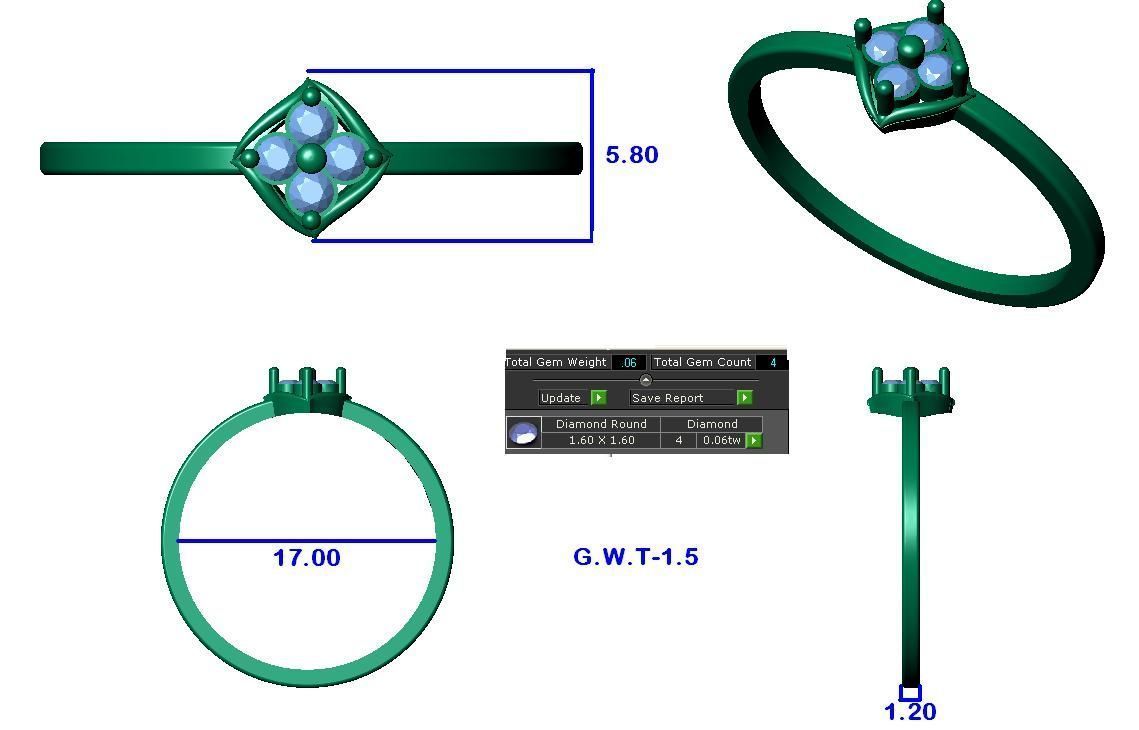 Women Ring Render 3dm STL OBJ FBX Details 3D print model_8