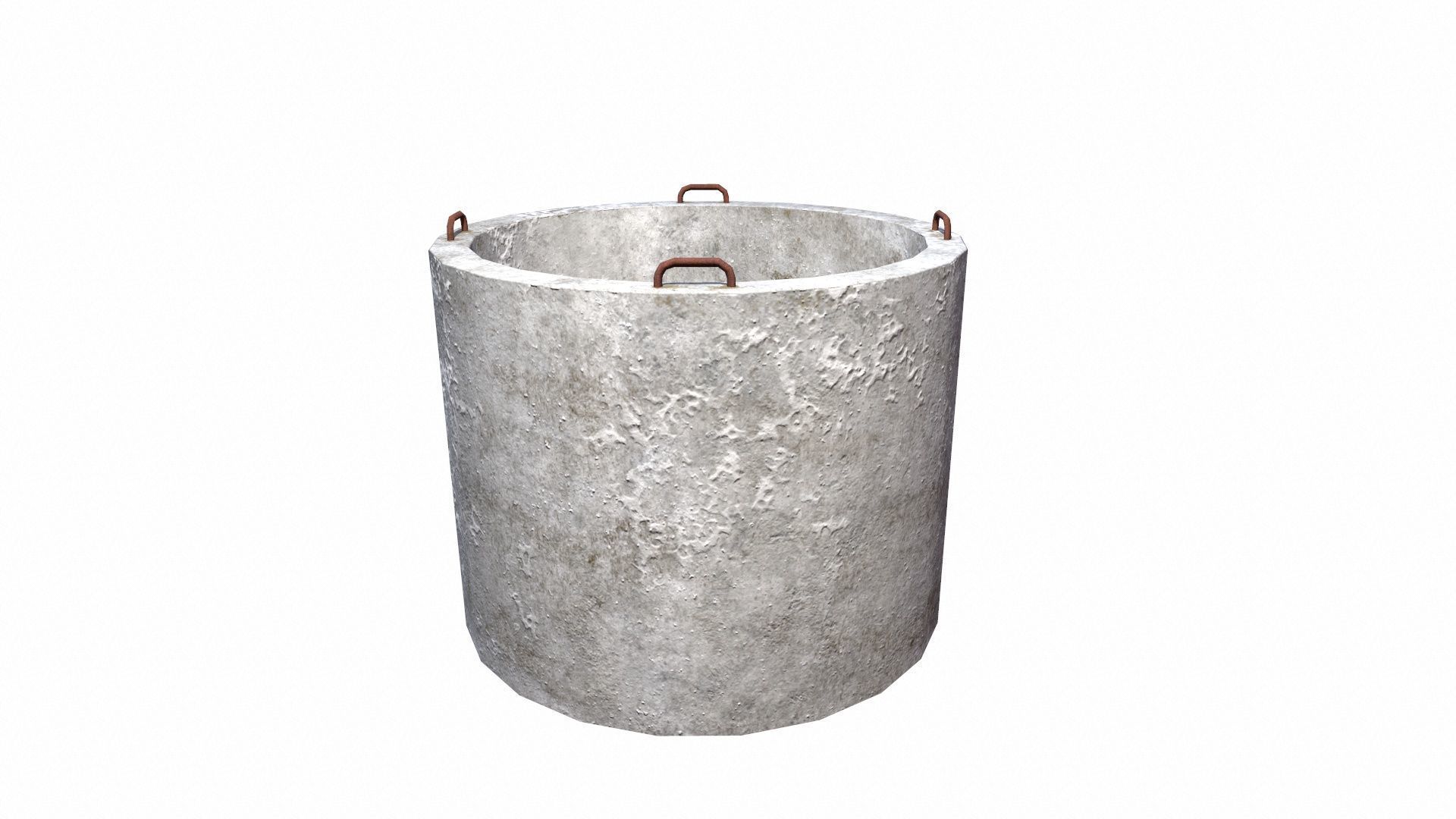 Concrete Pole Low-poly 3D model_2