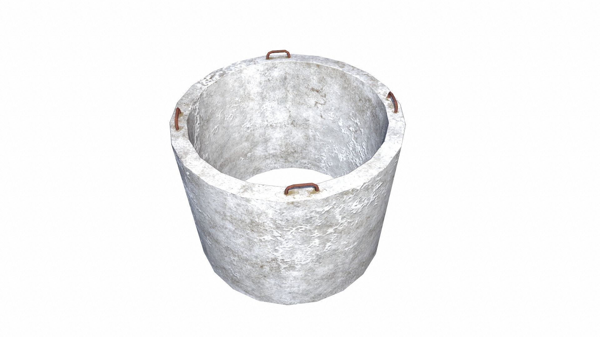 Concrete Pole Low-poly 3D model_6