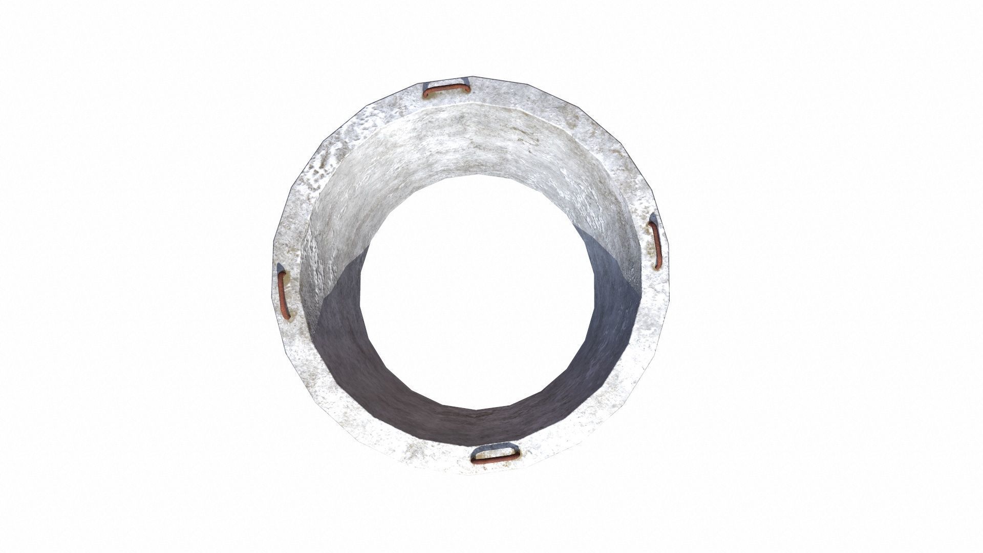 Concrete Pole Low-poly 3D model_7