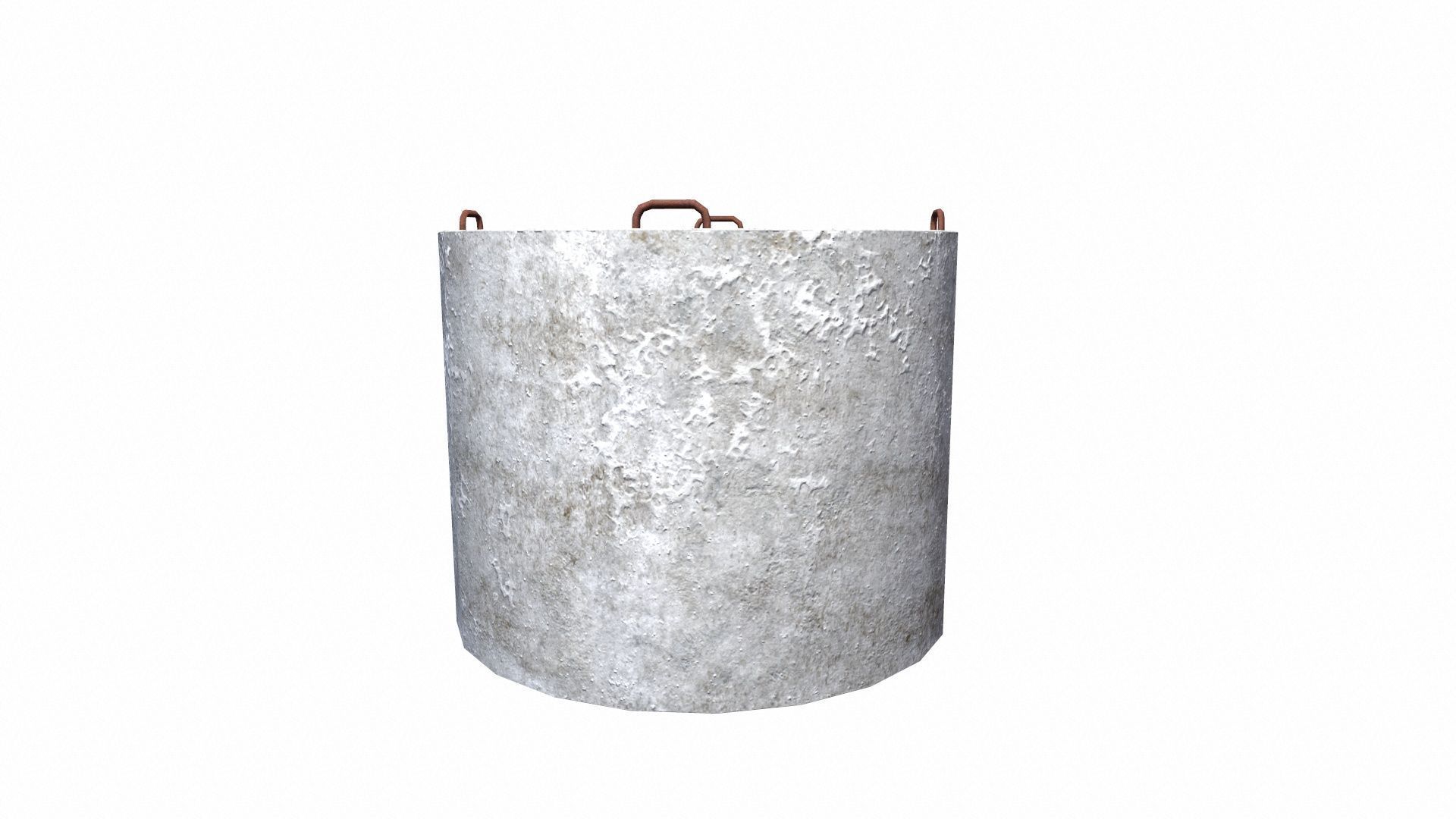 Concrete Pole Low-poly 3D model_5