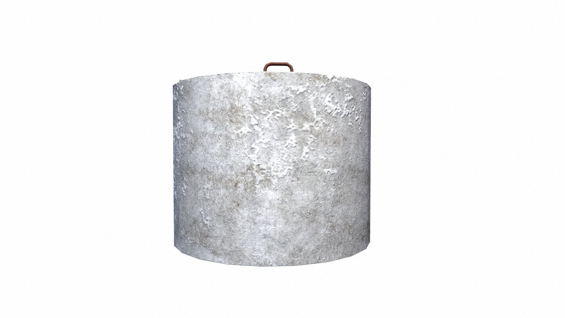 Concrete Pole Low-poly 3D model_8