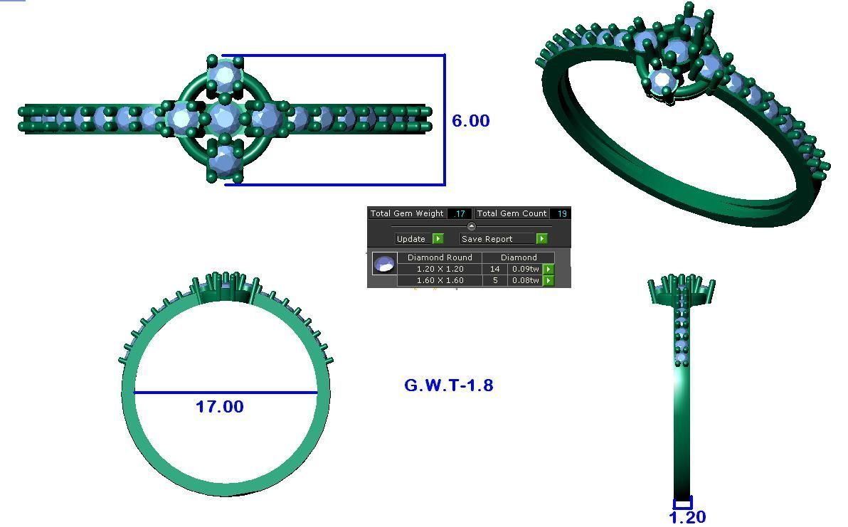 Women Ring Render 3dm STL OBJ FBX Details 3D print model_8