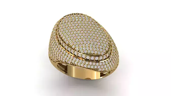 STL 3DM Print Ready Women Diamond Ring Lightweight Printable 