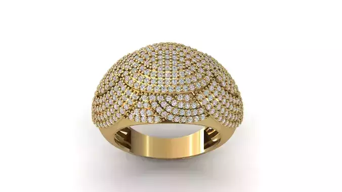 STL 3DM Print Ready Women Diamond Ring Lightweight Printable 