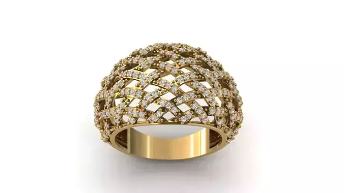 STL 3DM Print Ready Women Diamond Ring Lightweight Printable 