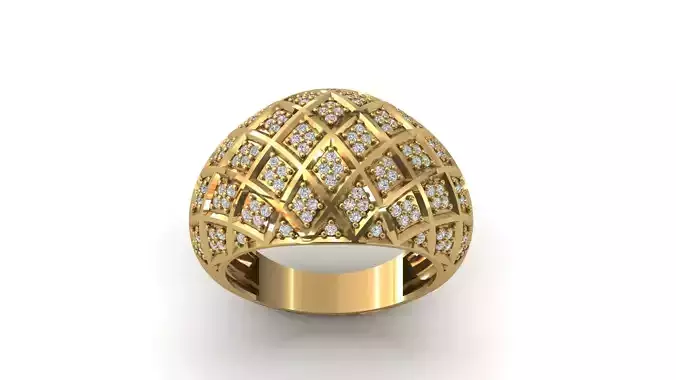 STL 3DM Print Ready Women Diamond Ring Lightweight Printable 