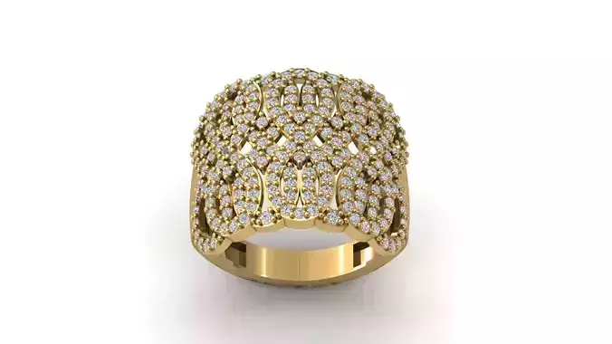 STL 3DM Print Ready Women Diamond Ring Lightweight Printable 