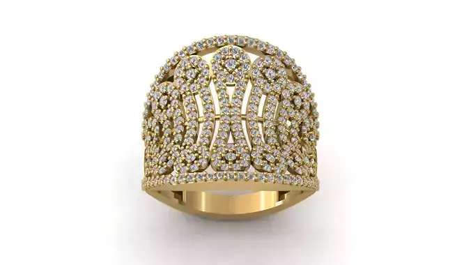 STL 3DM Print Ready Women Diamond Ring Lightweight Printable 