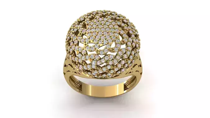 STL 3DM Print Ready Women Diamond Ring Lightweight Printable 