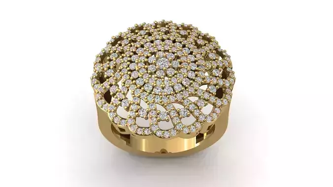 STL 3DM Print Ready Women Diamond Ring Lightweight Printable 