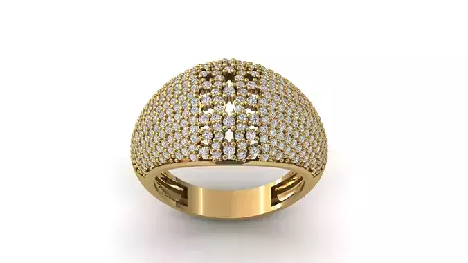 STL 3DM Print Ready Women Diamond Ring Lightweight Printable 