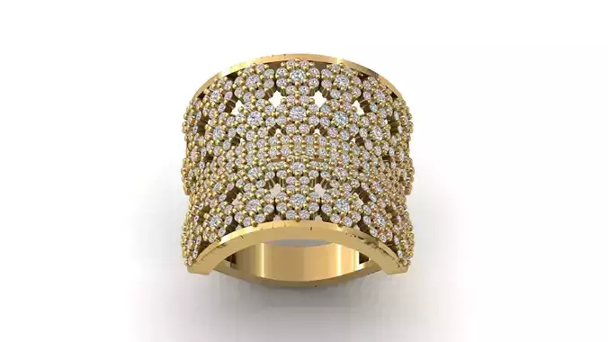 STL 3DM Print Ready Women Diamond Ring Lightweight Printable 