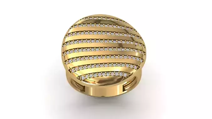 STL 3DM Print Ready Women Diamond Ring Lightweight Printable 