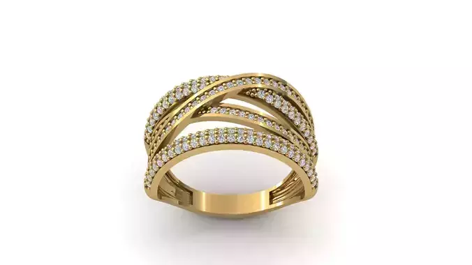 STL 3DM Print Ready Women Diamond Ring Lightweight Printable 