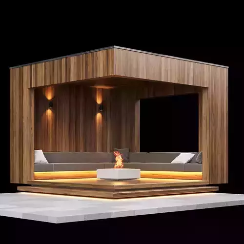 Modern pergola outdoor gazebo pavilion with furniture