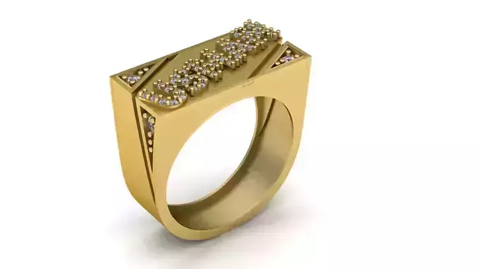 USMAN NAME GOLD RING 3D PRINTABLE MODEL 3D print model