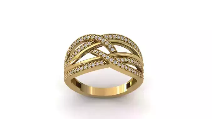 STL 3DM Print Ready Women Diamond Ring Lightweight Printable 