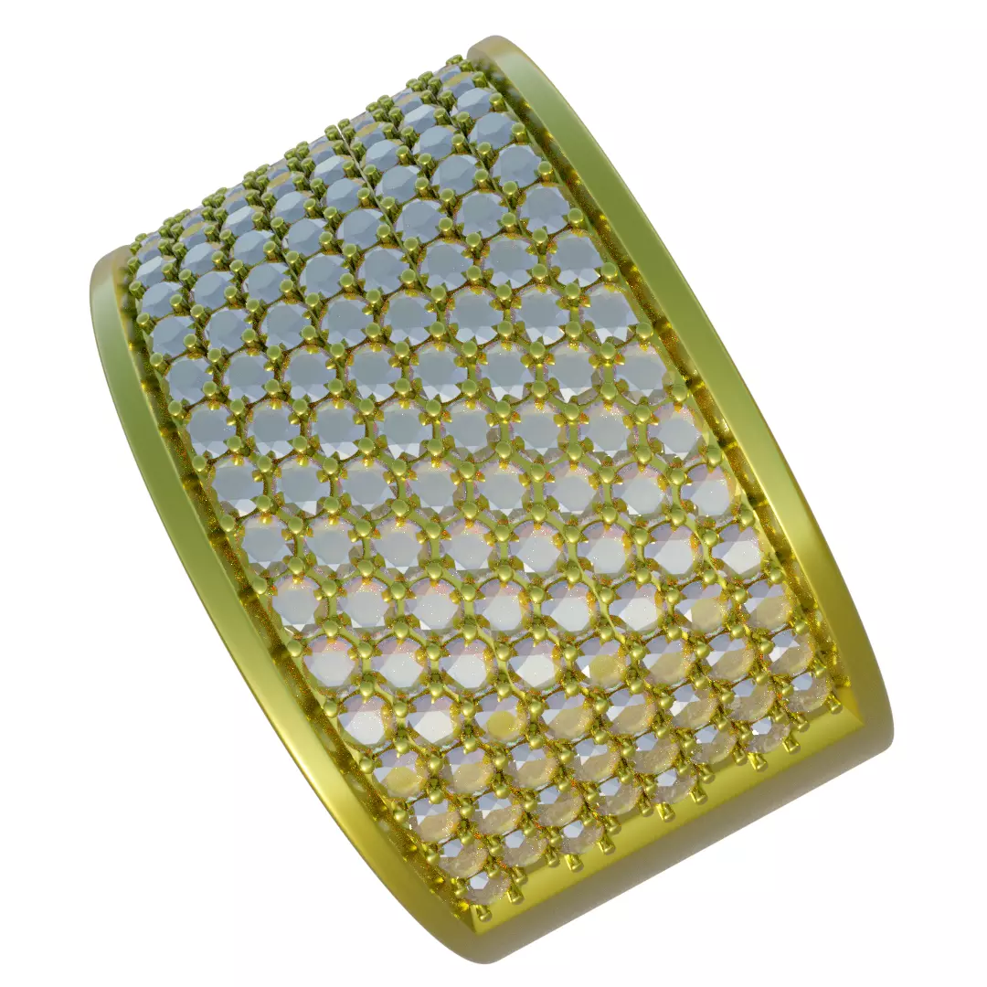 Custom Ring with high Quality Diamonds Free 3D print model