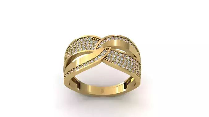 STL 3DM Print Ready Women Diamond Ring Lightweight Printable 