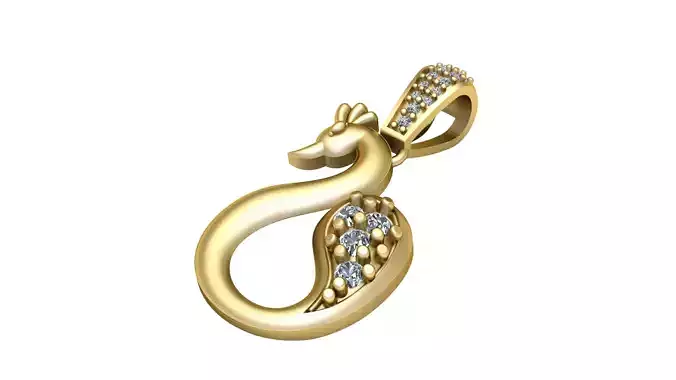 PEACOAK GOLD PENDADT 3D PRINTABLED MOODEL