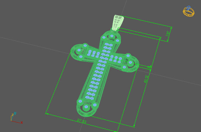 Cross Pendant Diamond Cross Necklace Vintage STL 3DM Printable  3D print model_2