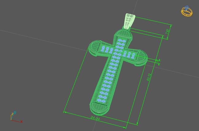 Cross Pendant Diamond Cross Necklace Vintage STL 3DM Printable  3D print model_2