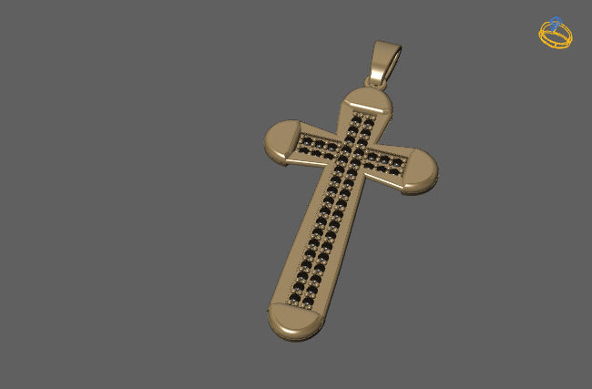 Cross Pendant Diamond Cross Necklace Vintage STL 3DM Printable  3D print model_1