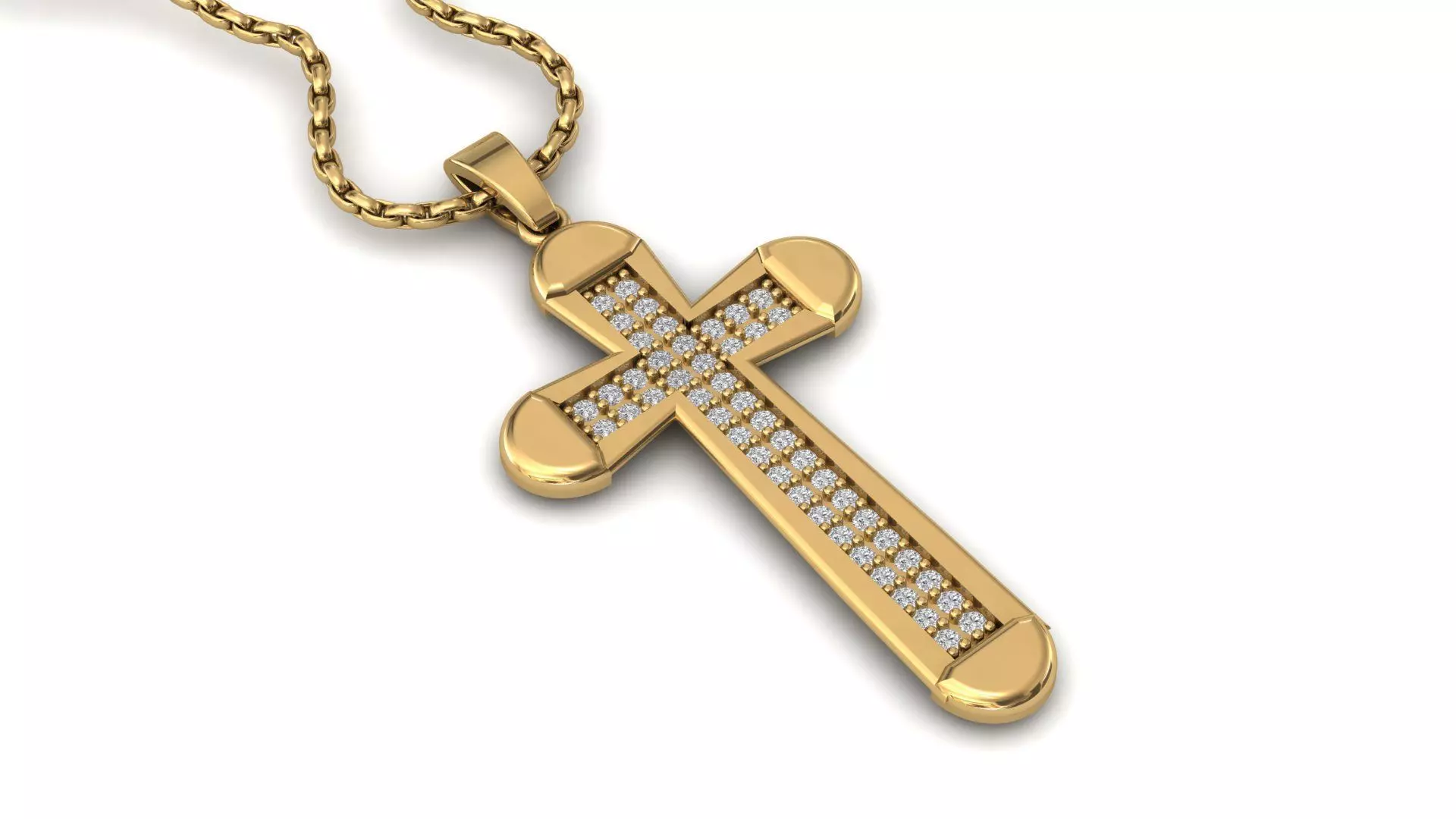 Cross Pendant Diamond Cross Necklace Vintage STL 3DM Printable  3D print model_0