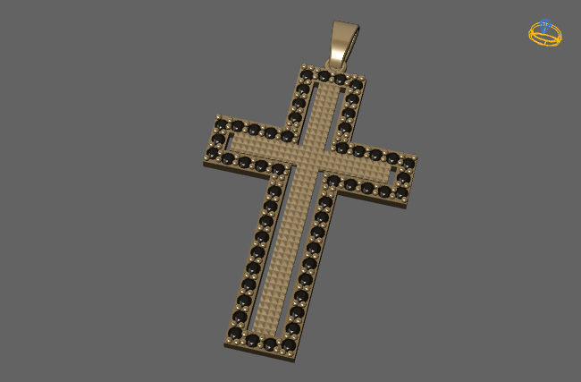 Cross Pendant Diamond Cross Necklace Vintage STL 3DM Printable  3D print model_1