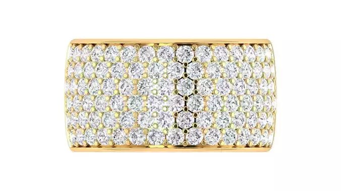 Mens 6 Row Diamond Ring