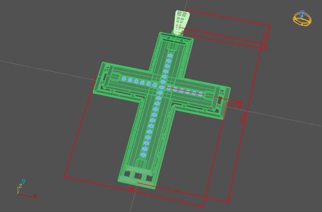 Cross Pendant Diamond Cross Necklace Vintage STL 3DM Printable  3D print model_2