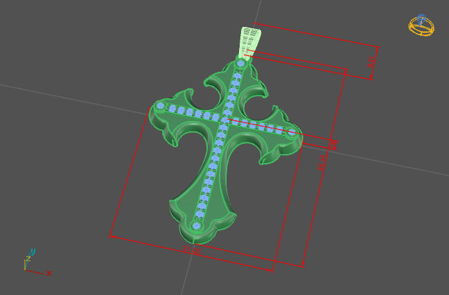 Cross Pendant Diamond Cross Necklace Vintage STL 3DM Printable  3D print model_2