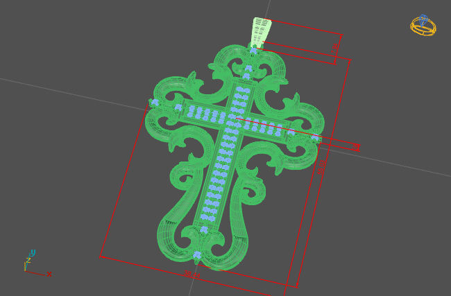 Cross Pendant Diamond Cross Necklace Vintage STL 3DM Printable  3D print model_2