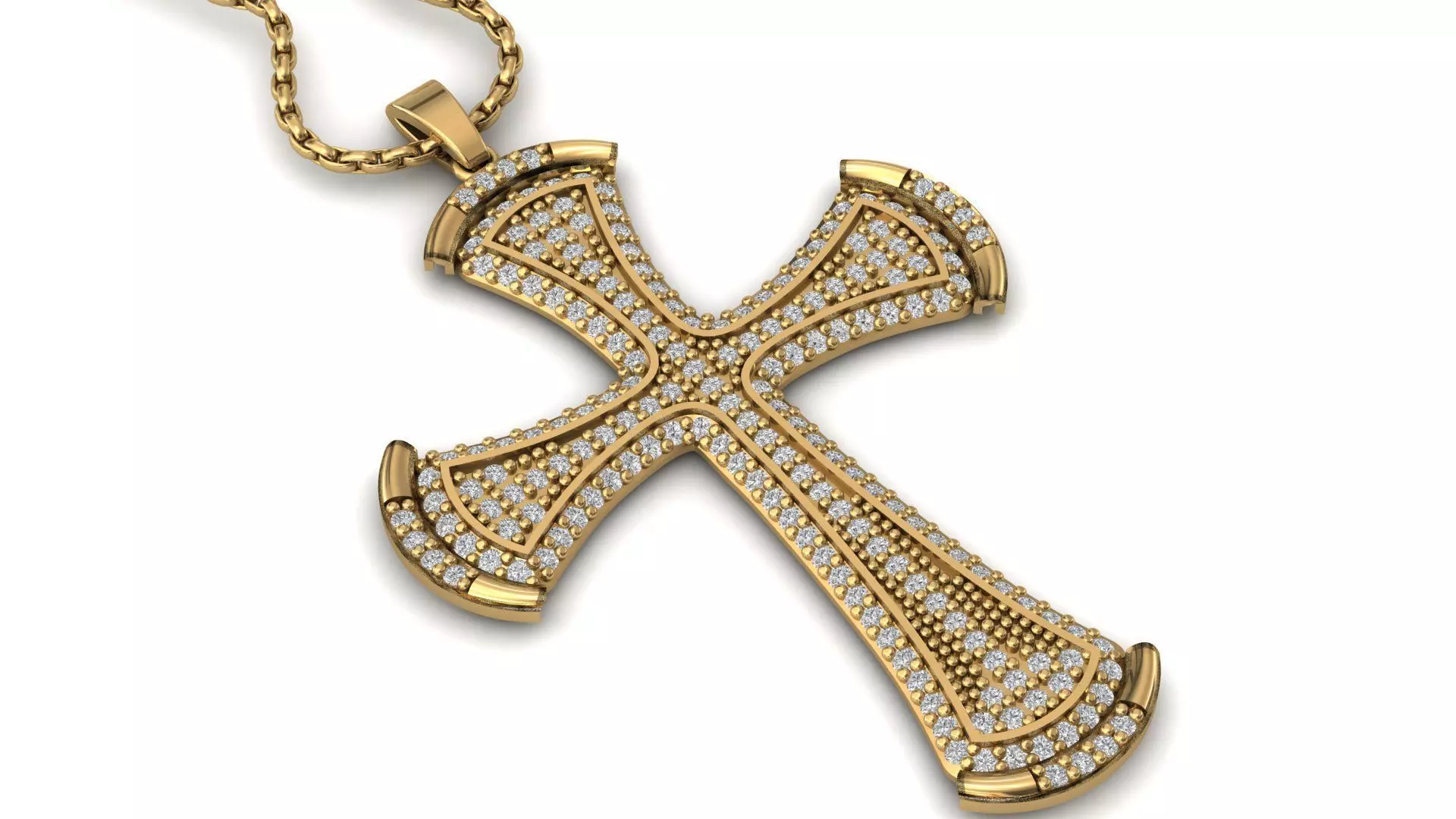Cross Pendant Diamond Cross Necklace Vintage STL 3DM Printable  3D print model_0