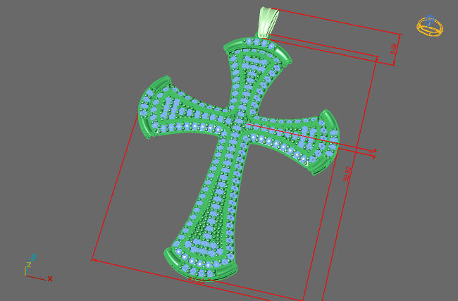 Cross Pendant Diamond Cross Necklace Vintage STL 3DM Printable  3D print model_2