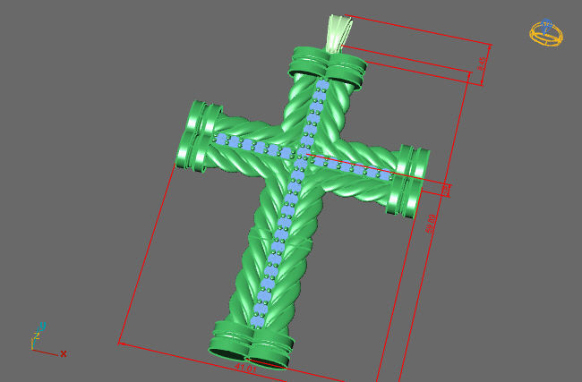 Cross Pendant Diamond Cross Necklace Vintage STL 3DM Printable  3D print model_2