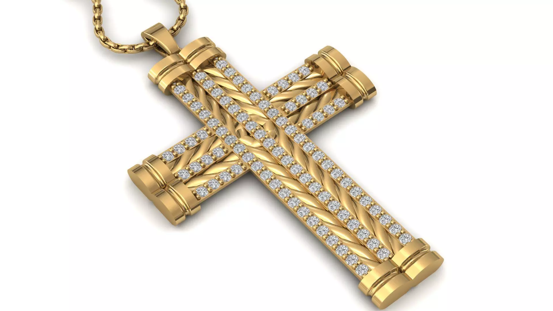 Cross Pendant Diamond Cross Necklace Vintage STL 3DM Printable  3D print model_0