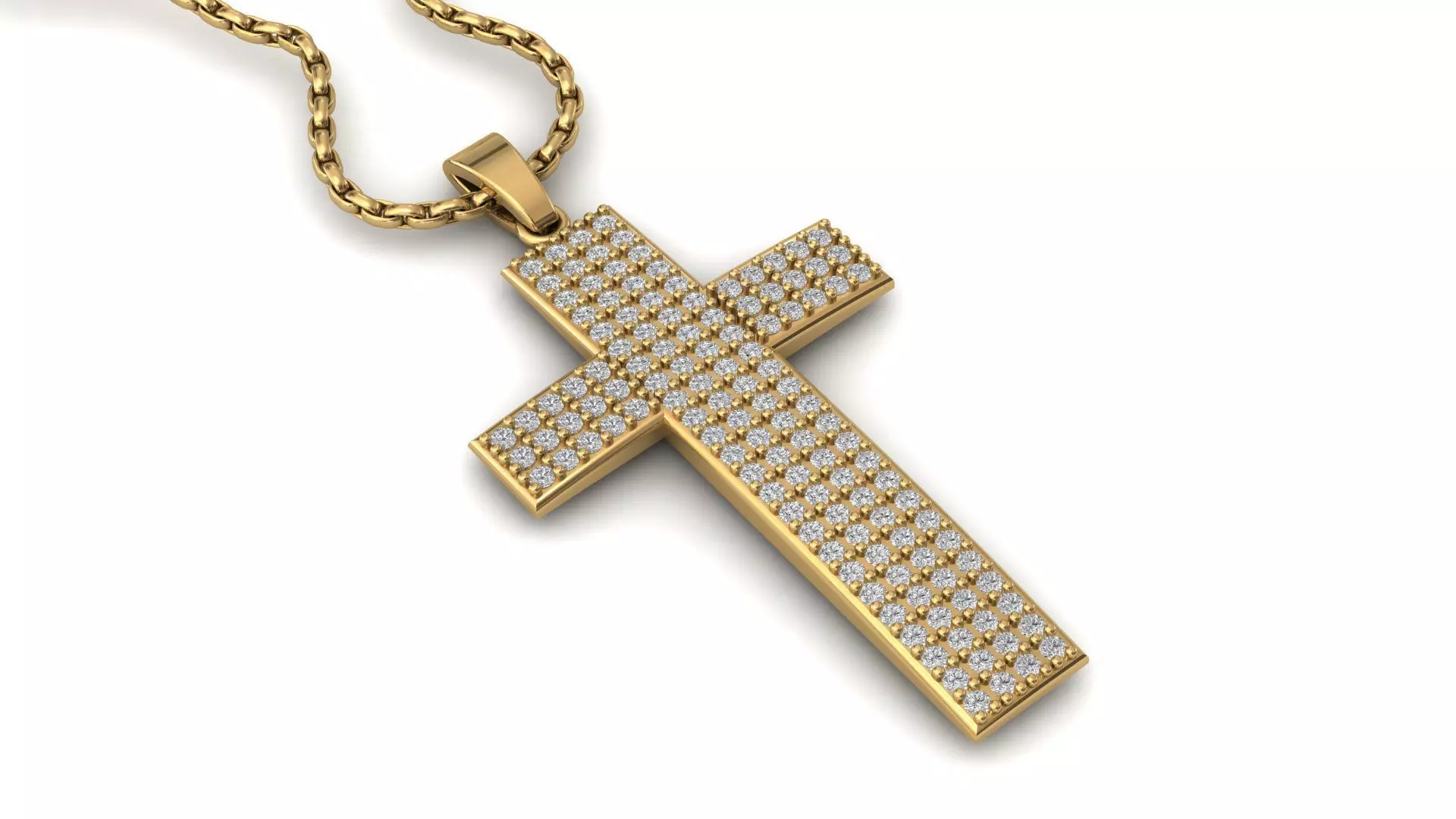 Cross Pendant Diamond Cross Necklace Vintage STL 3DM Printable  3D print model_0