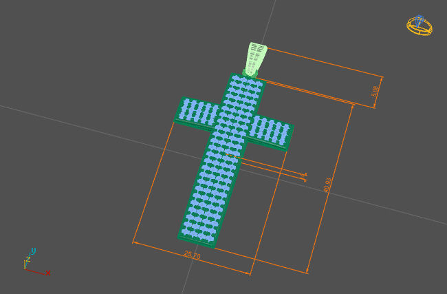 Cross Pendant Diamond Cross Necklace Vintage STL 3DM Printable  3D print model_2