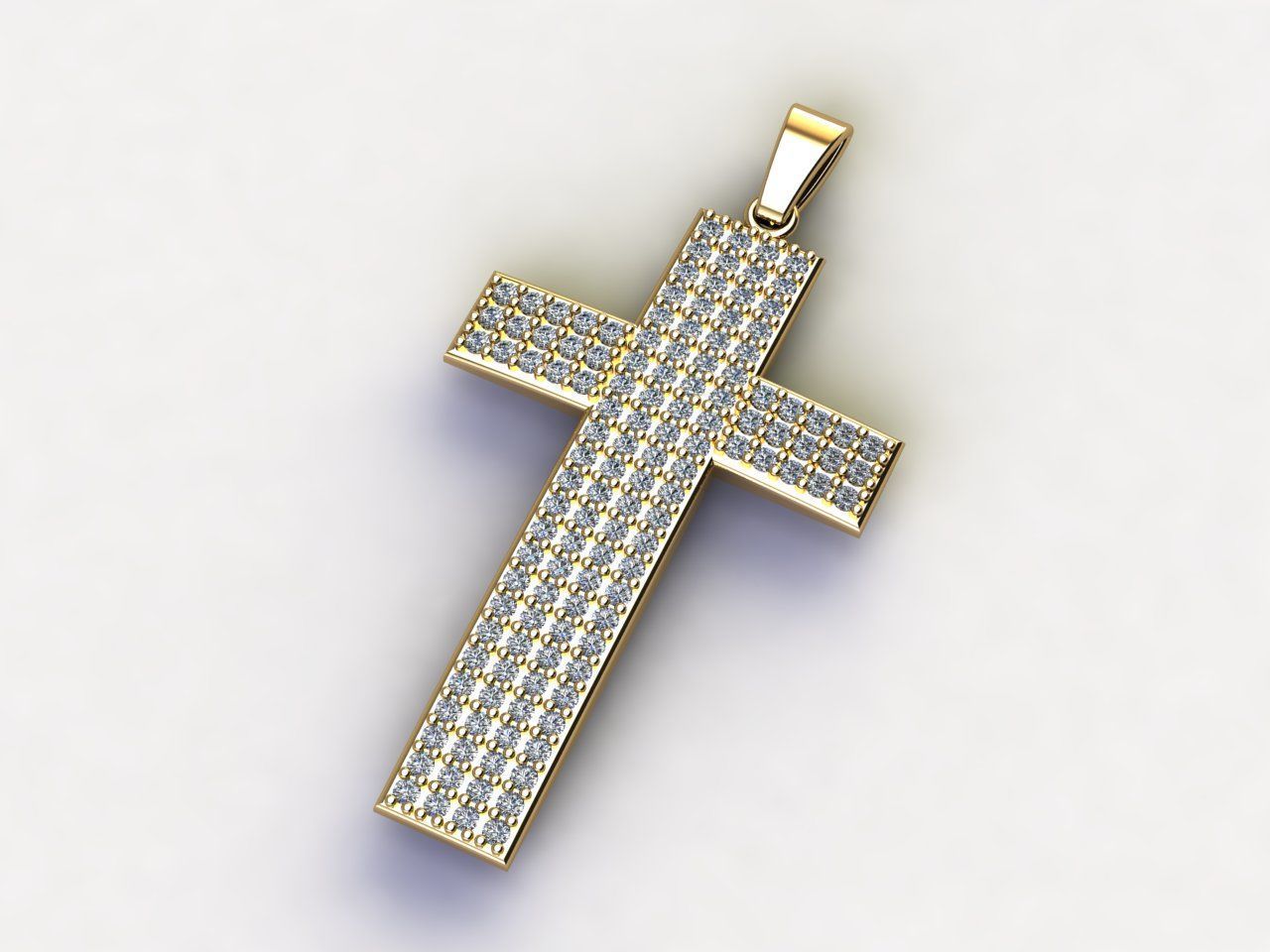 Cross Pendant Diamond Cross Necklace Vintage STL 3DM Printable  3D print model_7