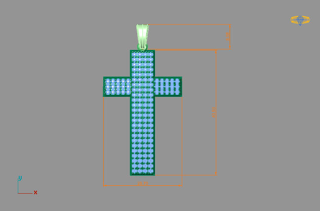 Cross Pendant Diamond Cross Necklace Vintage STL 3DM Printable  3D print model_3