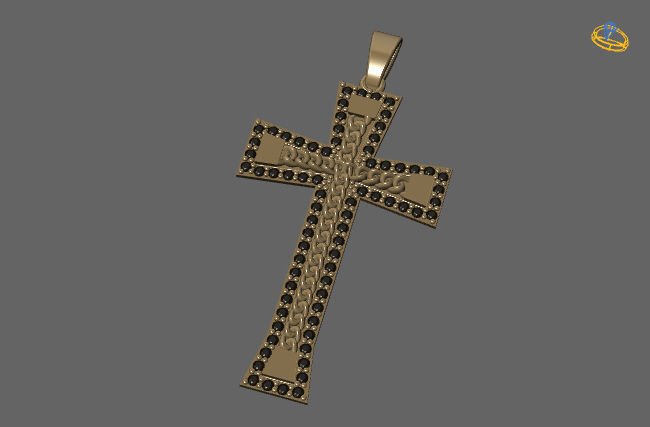 Cross Pendant Diamond Cross Necklace Vintage STL 3DM Printable  3D print model_1