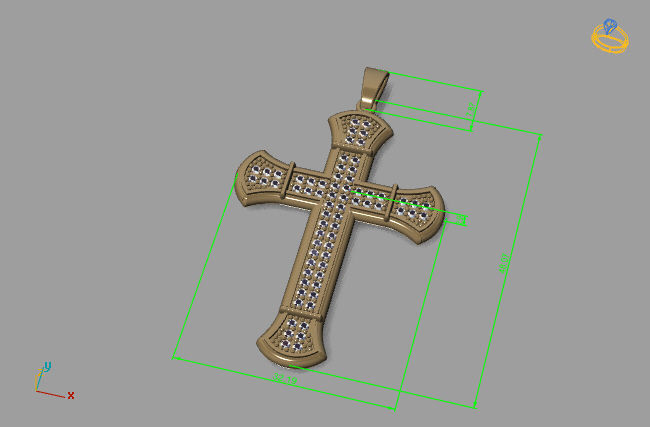 Cross Pendant Diamond Cross Necklace Vintage STL 3DM Printable  3D print model_2