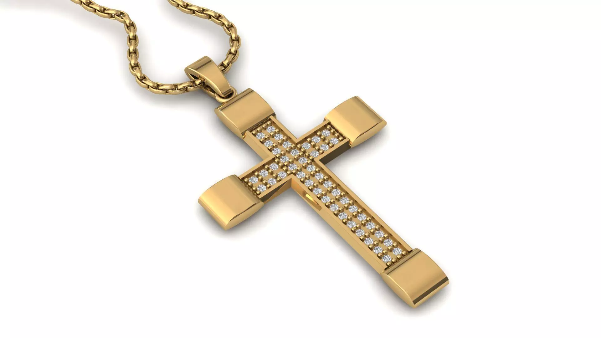 Cross Pendant Diamond Cross Necklace Vintage STL 3DM Printable  3D print model_0