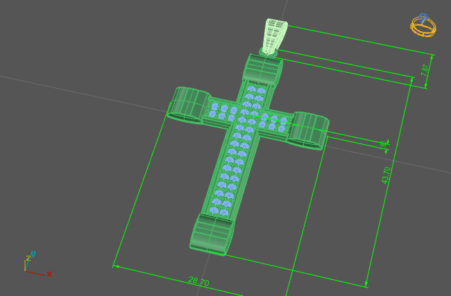 Cross Pendant Diamond Cross Necklace Vintage STL 3DM Printable  3D print model_2