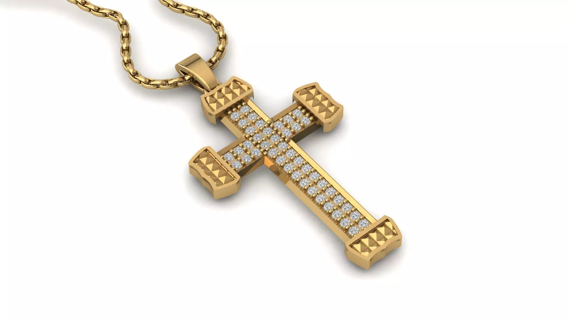 Cross Pendant Diamond Cross Necklace Vintage STL 3DM Printable  3D print model_0